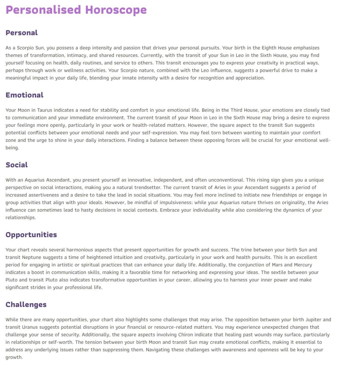 Transit Reading Example